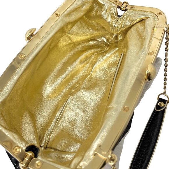 LOUIS VUITTON Vintage Monogram Aumoniere Mini Evening Bag Black Satin [106329] - Picture 9 of 12